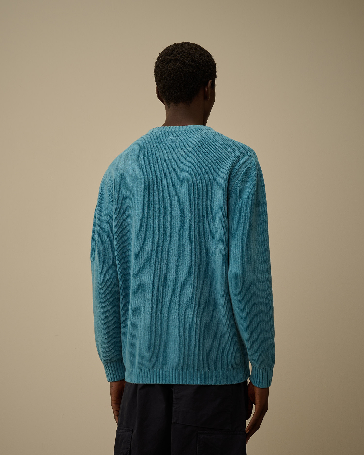 Light-blue Cotton Chenille Crewneck Sweater | CPC JP Online Store