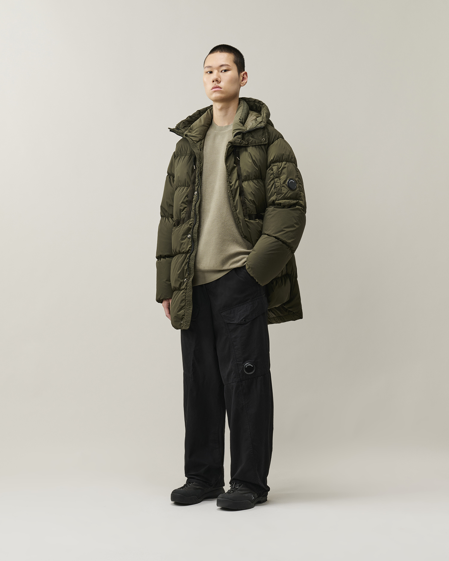 Black Micro-Reps Boxy Lens Cargo Pants | CPC JP Online Store