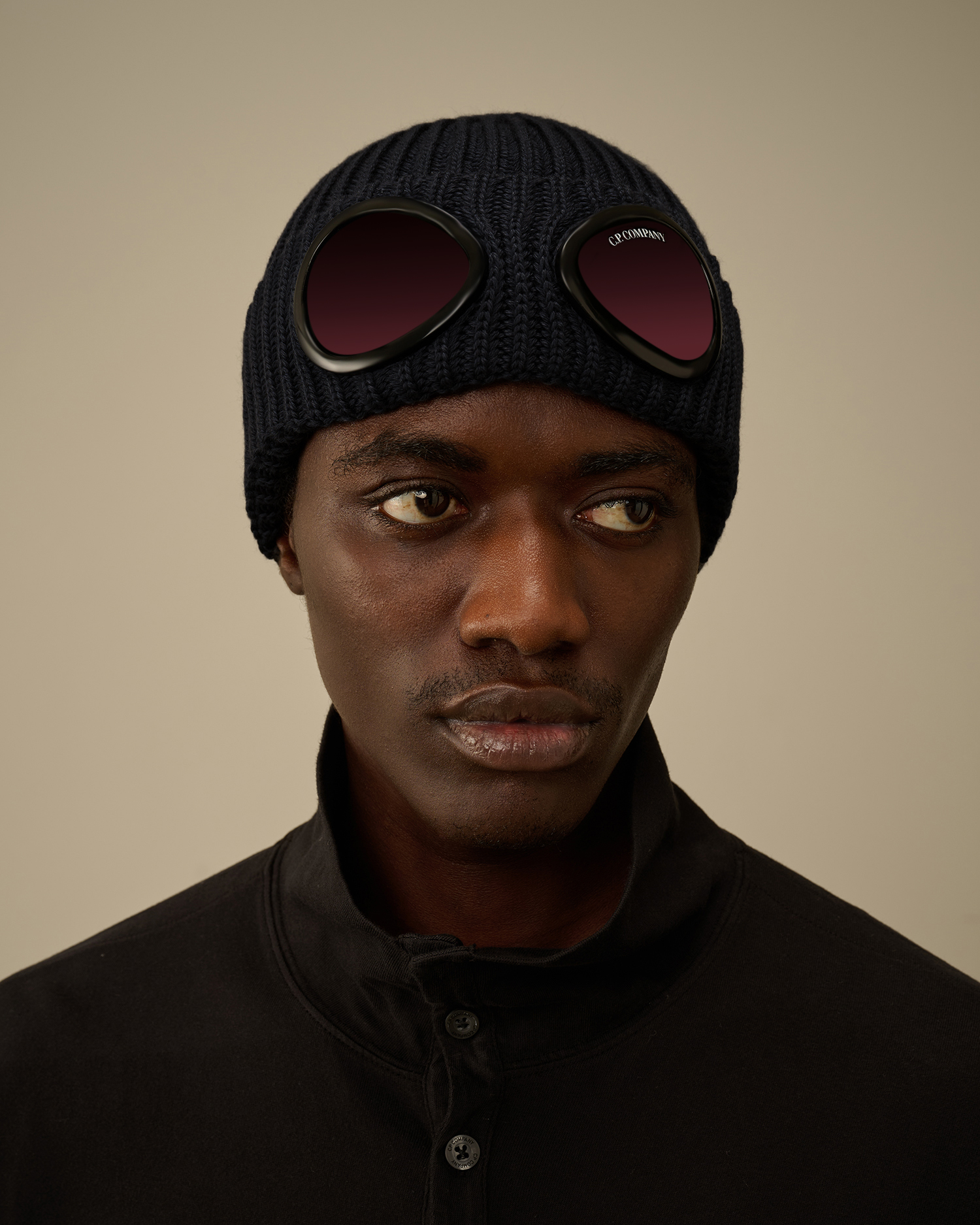 C.P. COMPANY goggle beanie ブラック Goggle Hat Cp Beanie Hat Black Company Hat Goggle Beanie Black Cp
