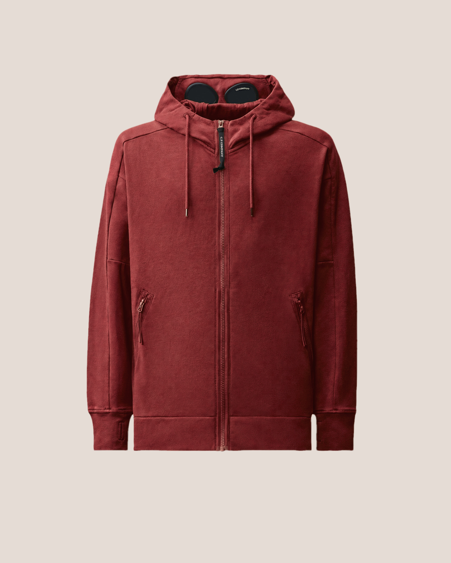 cp company ジップフリーススウェット Red Diagonal Raised Fleece Goggle Zip Sweatshirt | CPC JP Online Store