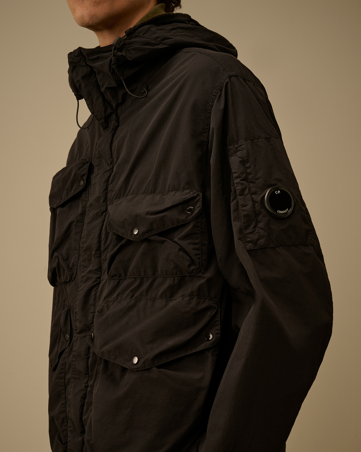 Black Flatt Nylon Goggle Jacket | CPC UK Online Store