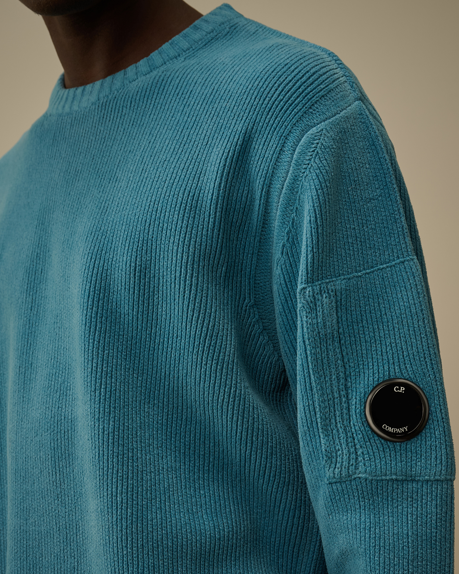 Light-blue Cotton Chenille Crewneck Sweater | CPC JP Online Store