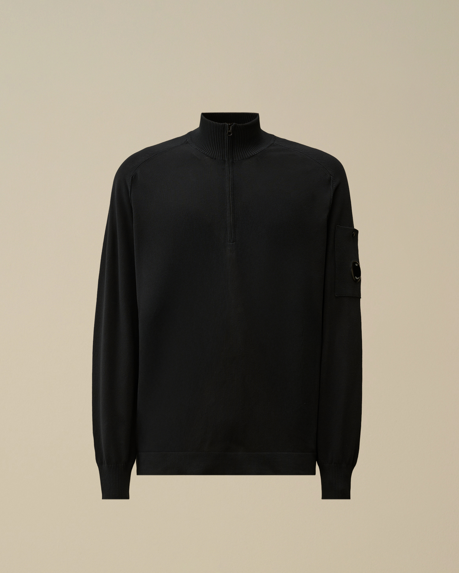 Blue Cotton Crepe Half Zip Sweater | CPC USCA Online Store