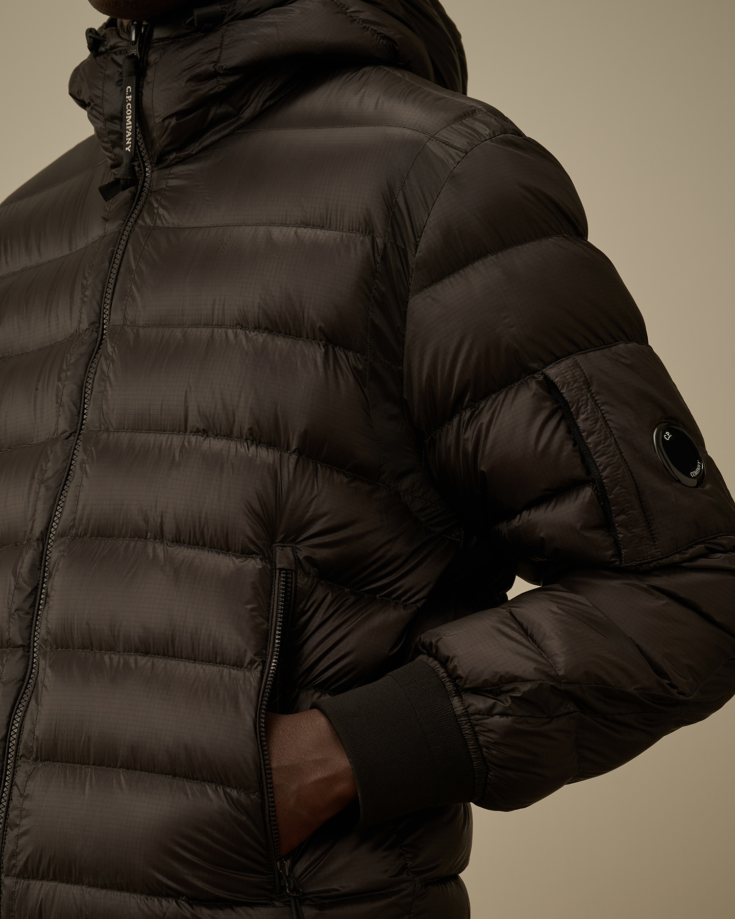 Black D.D. Shell Hooded Down Jacket | CPC USCA Online Store