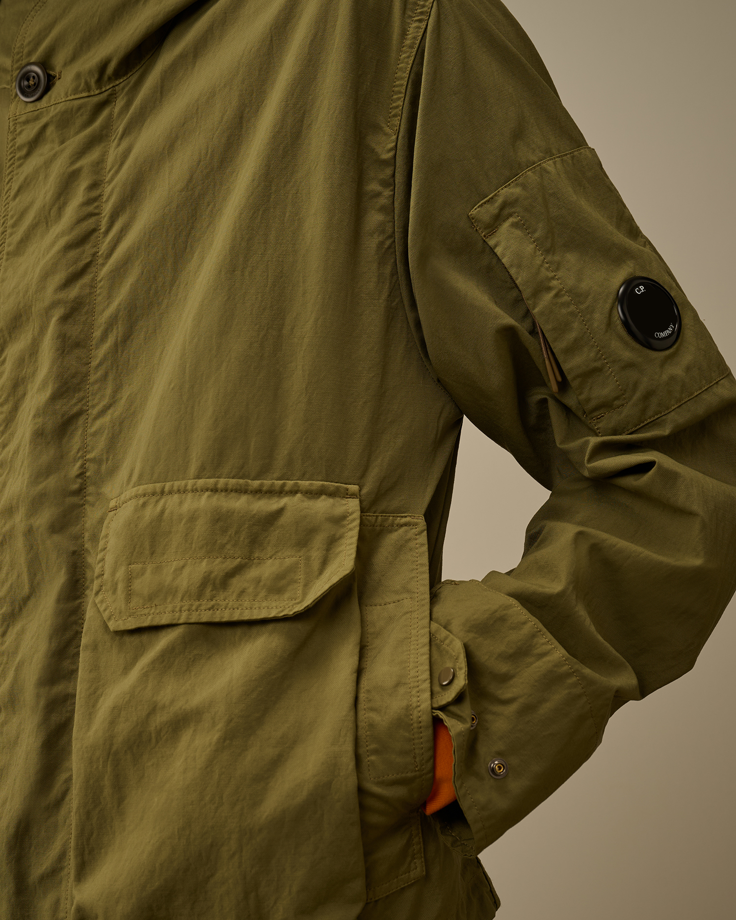 Green Twill Hooded Short Jacket | CPC UK Online Store