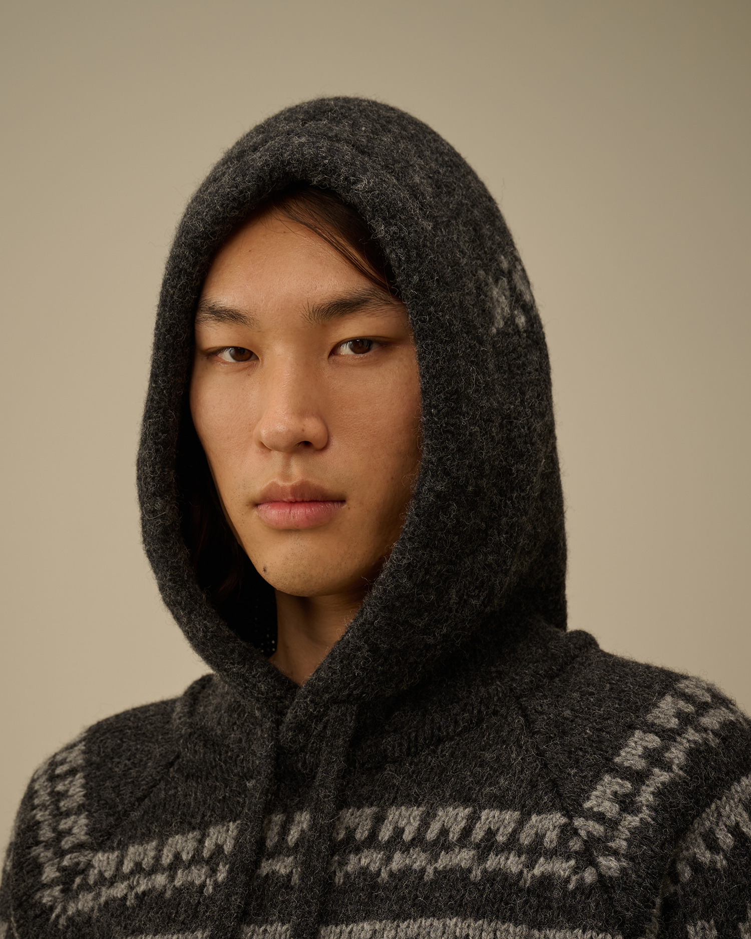 Jacquard Wool Hooded Sweater | CPC ROW Online Store
