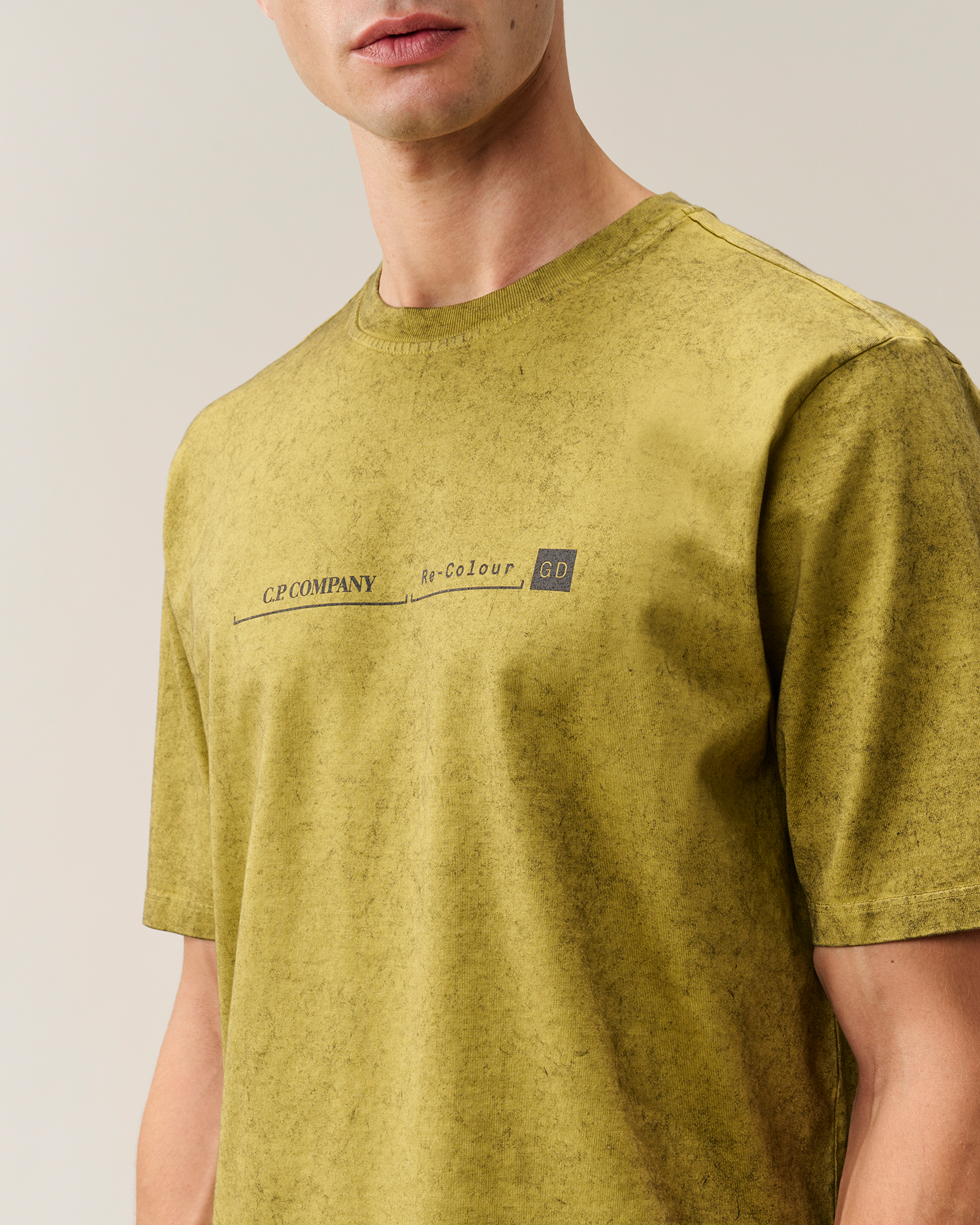 Beige 30/2 Mercerized Jersey Twisted Short Sleeve Re-Colour T