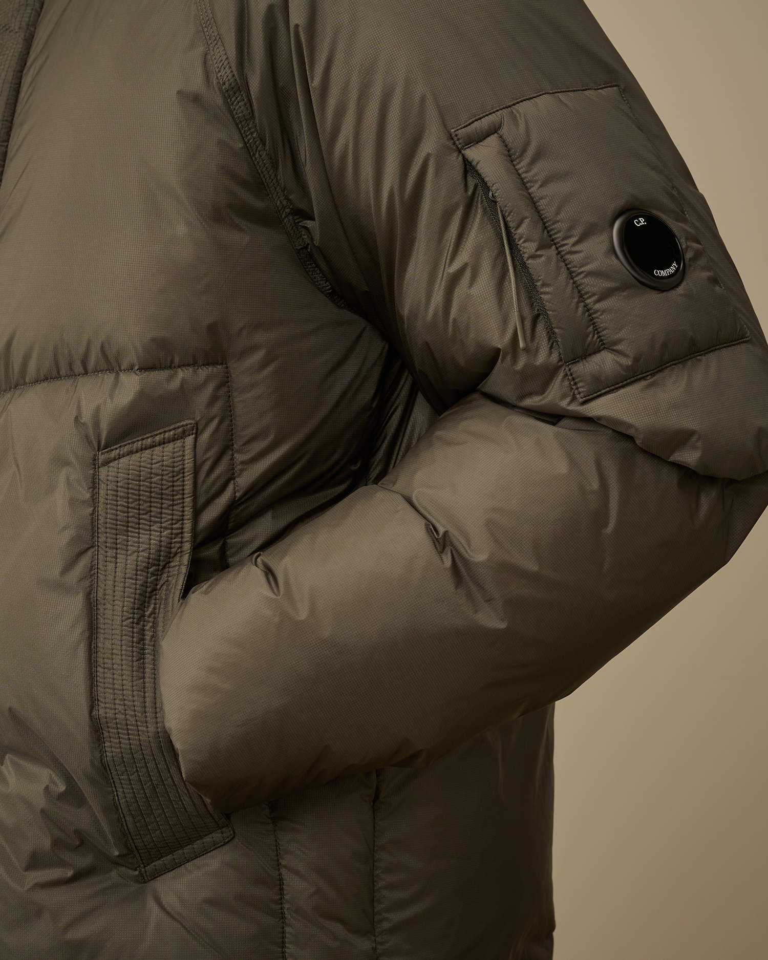 Grey Down Shield Hooded Lens Jacket | CPC USCA Online Store