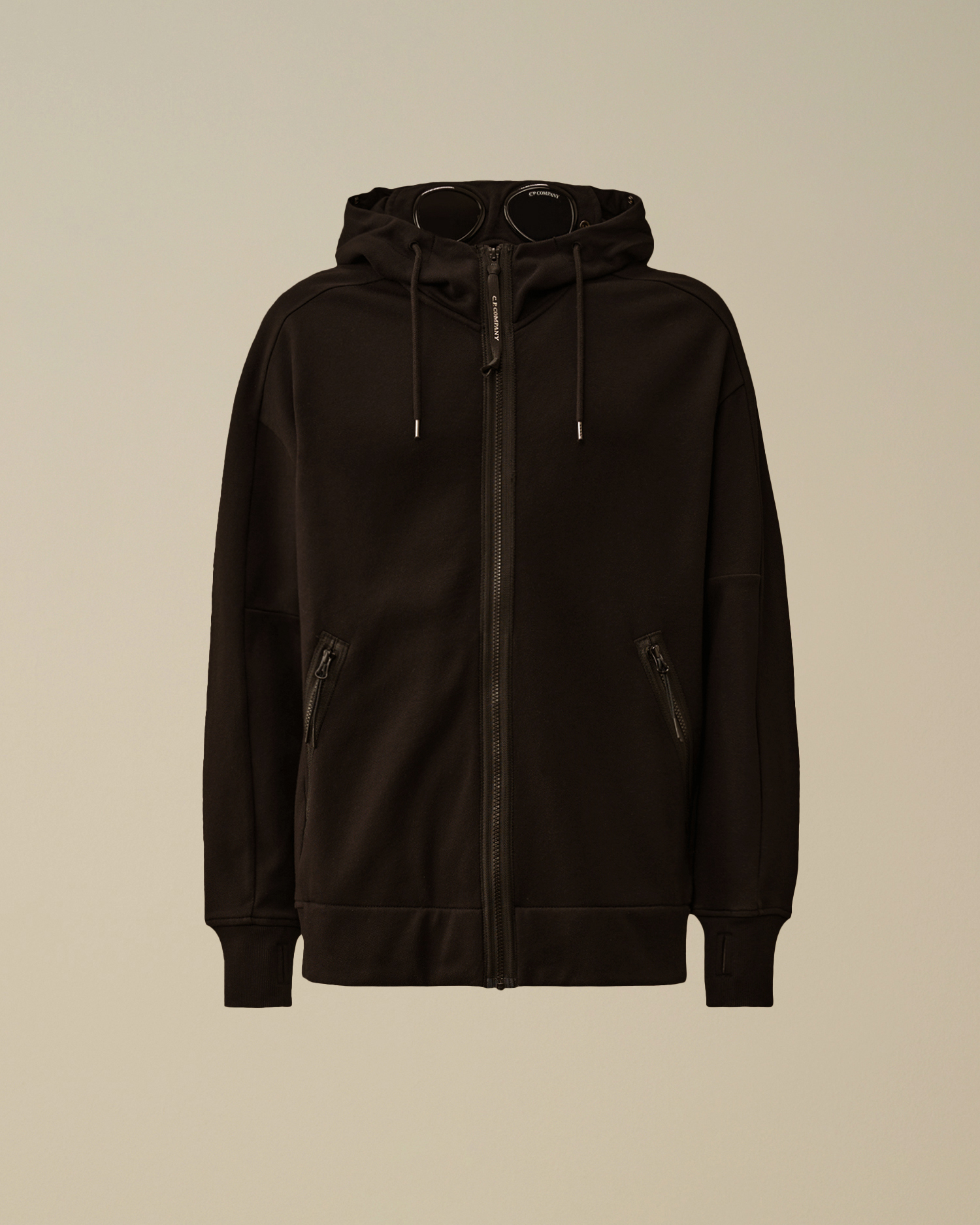 Black Diagonal Raised Fleece Goggle Sweatshirt | CPC JP Online Store