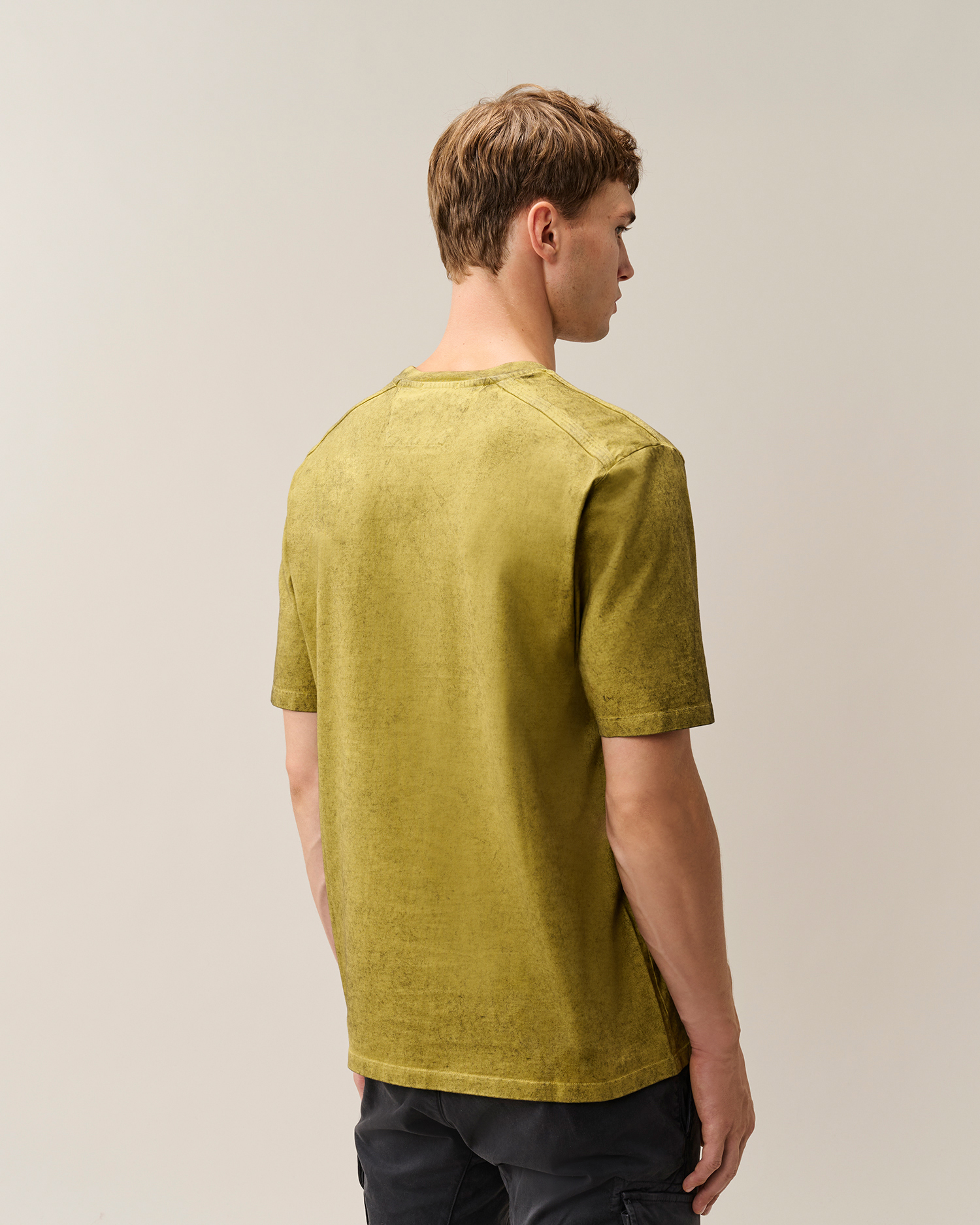 Beige 30/2 Mercerized Jersey Twisted Short Sleeve Re-Colour T