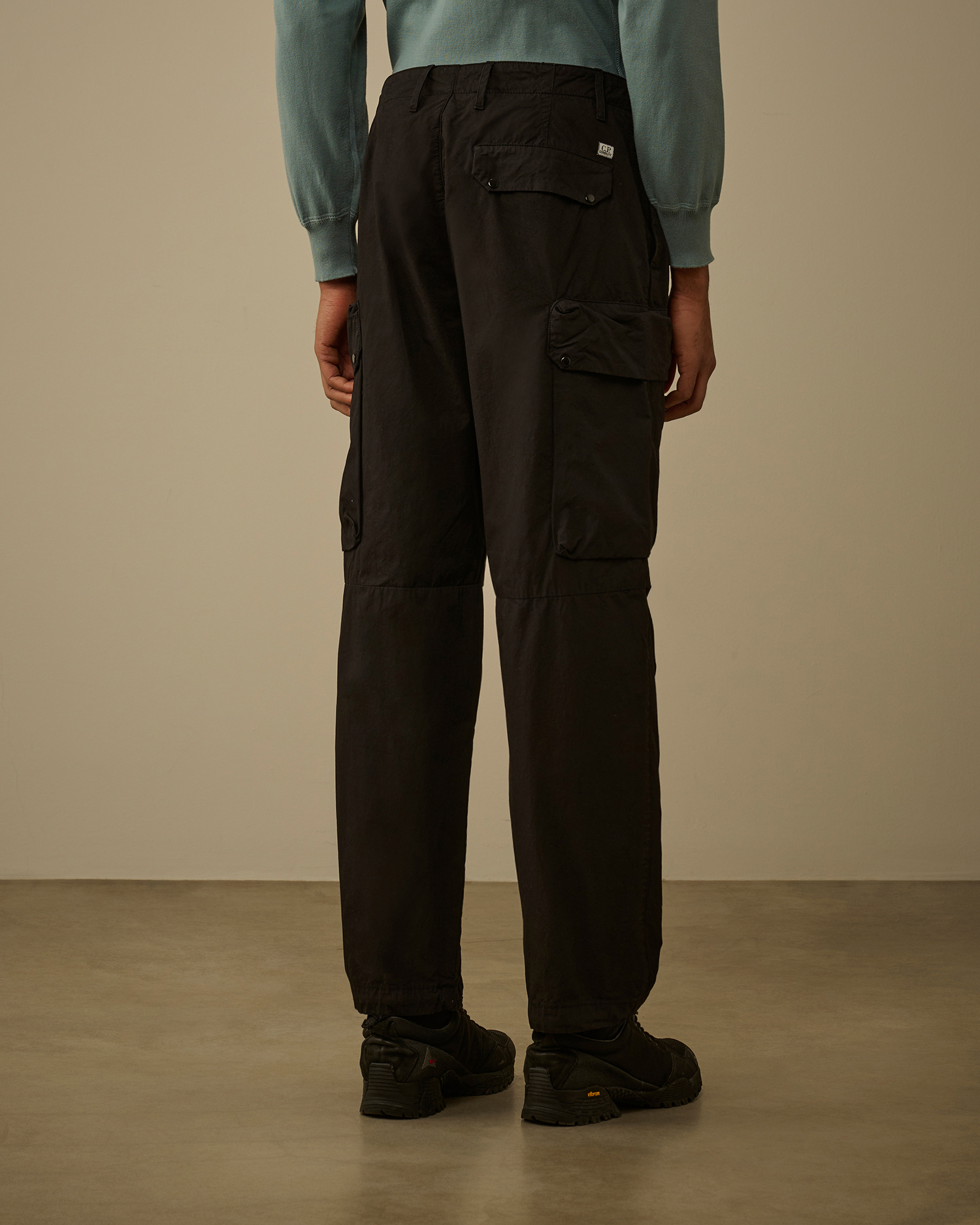 Black Micro-Reps Boxy Cargo Lens Pants | CPC USCA Online Store