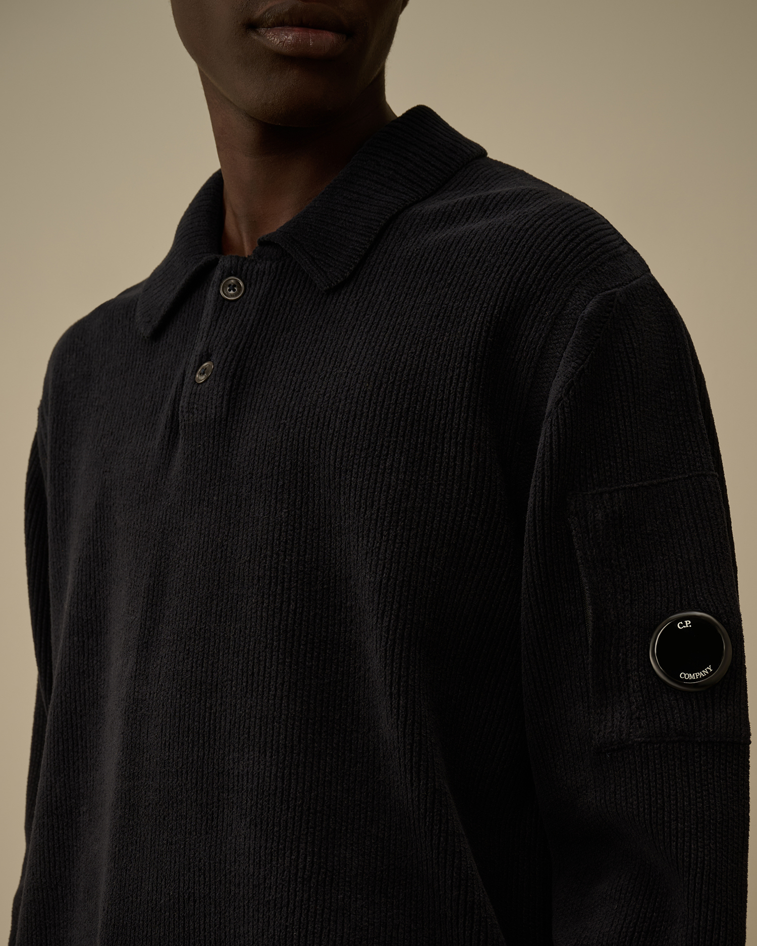 Blue Cotton Chenille Polo Sweater | CPC JP Online Store