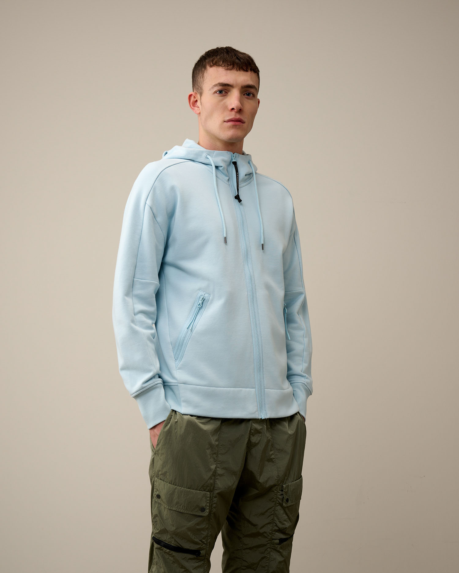 Diagonal Raised Fleece Goggle Zipped Hoodie CPC FR Online Store