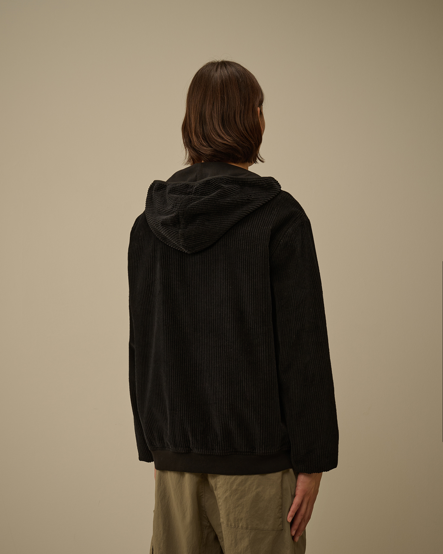 Black Corduroy 350 Full Zip Hooded Sweatshirt | CPC JP Online Store