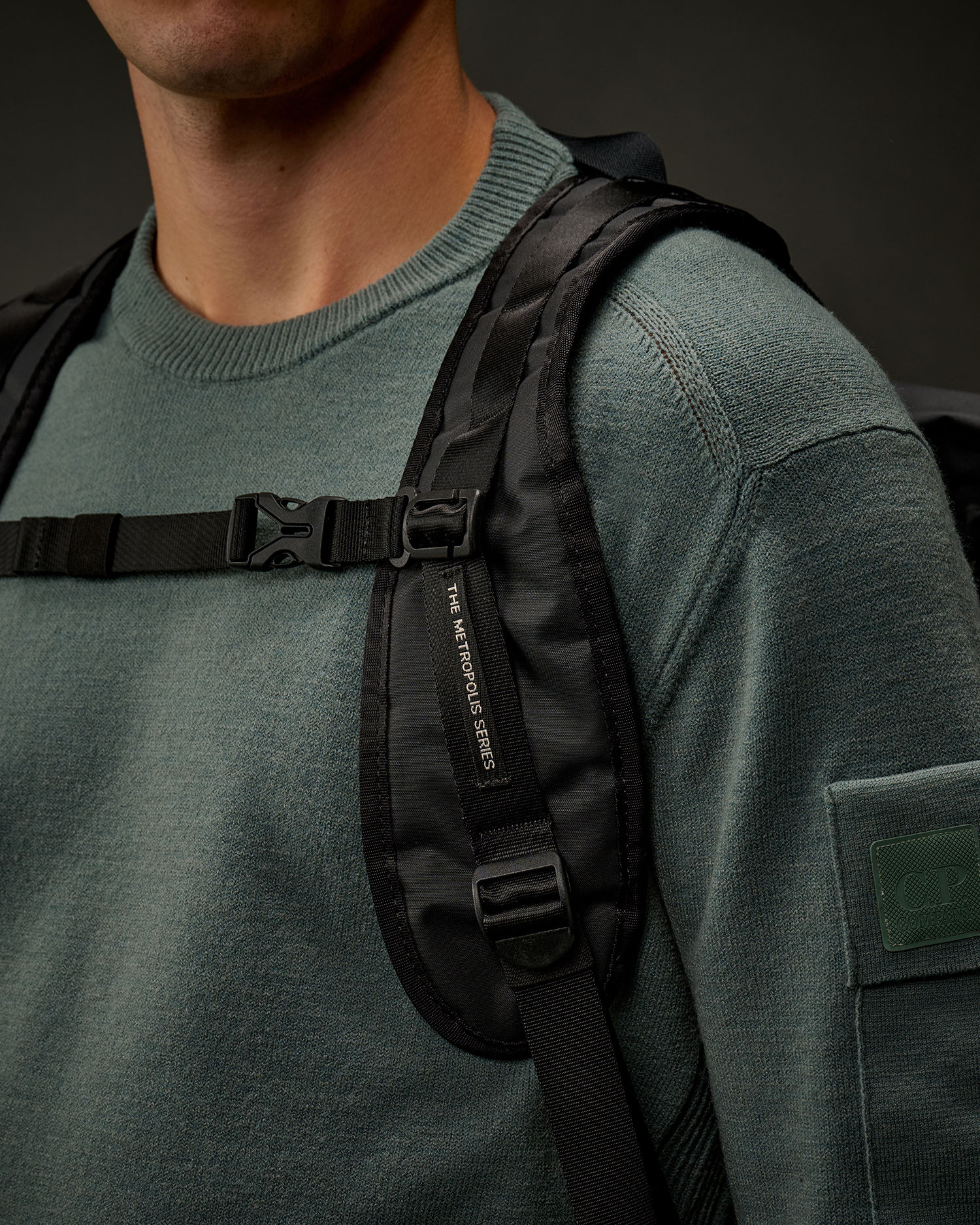 Black Metropolis Series Rubber Reps Mixed Backpack | CPC USCA