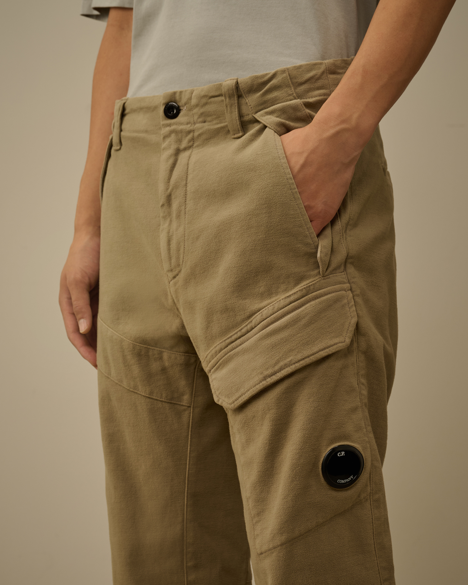 Grey Moleskin Stretch Cargo Pants | CPC USCA Online Store