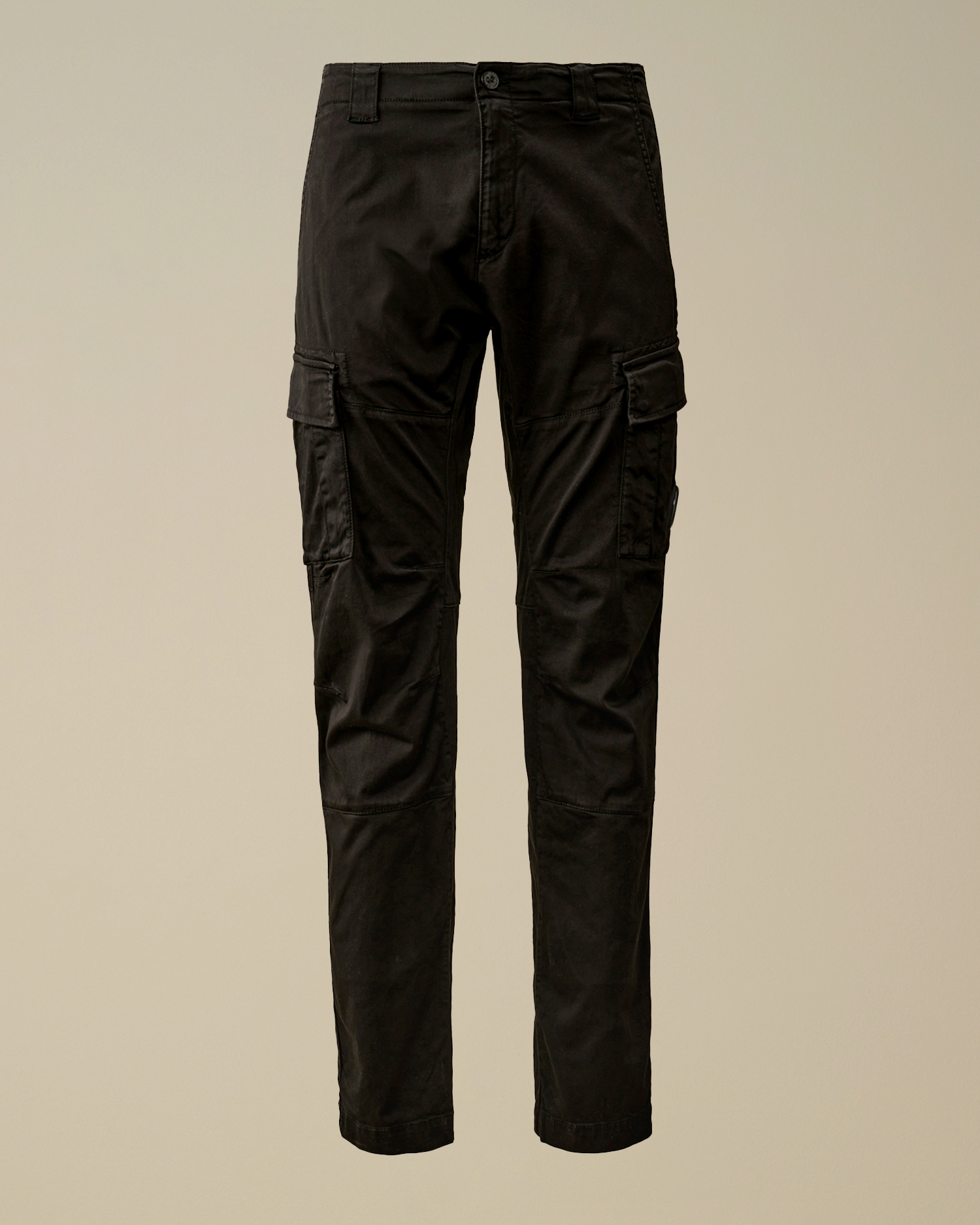 Black Stretch Sateen Ergonomic Lens Cargo Pants | CPC JP Online Store