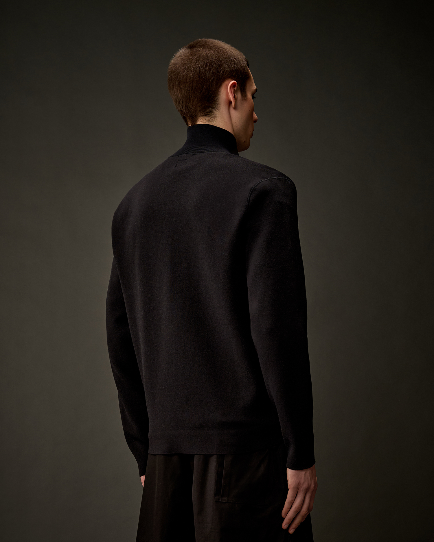 The Metropolis Series Double Nylon/Cotton Full Zip Cardigan