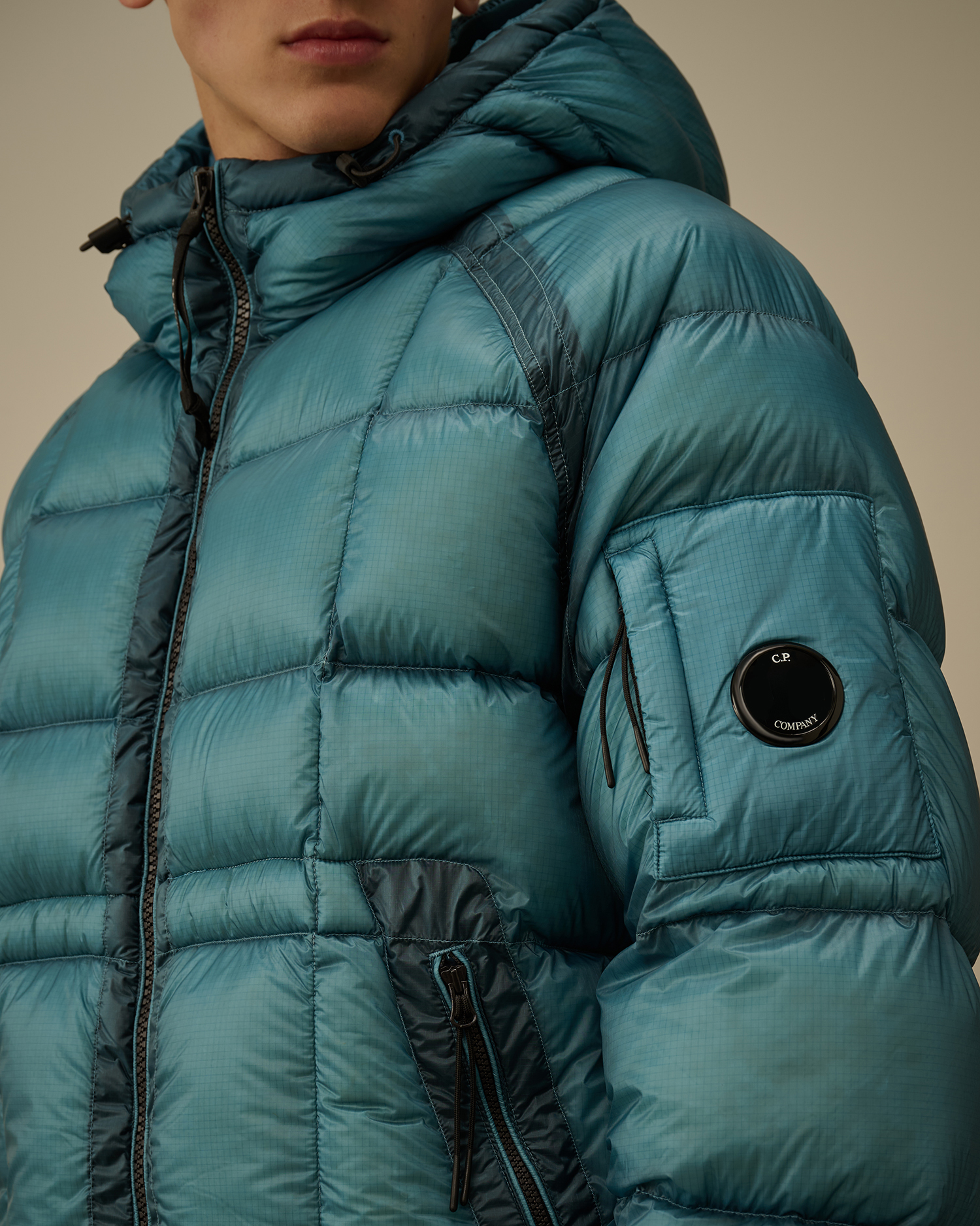 Light-blue D.D. Shell Hooded Down Puffer Jacket | CPC USCA Online