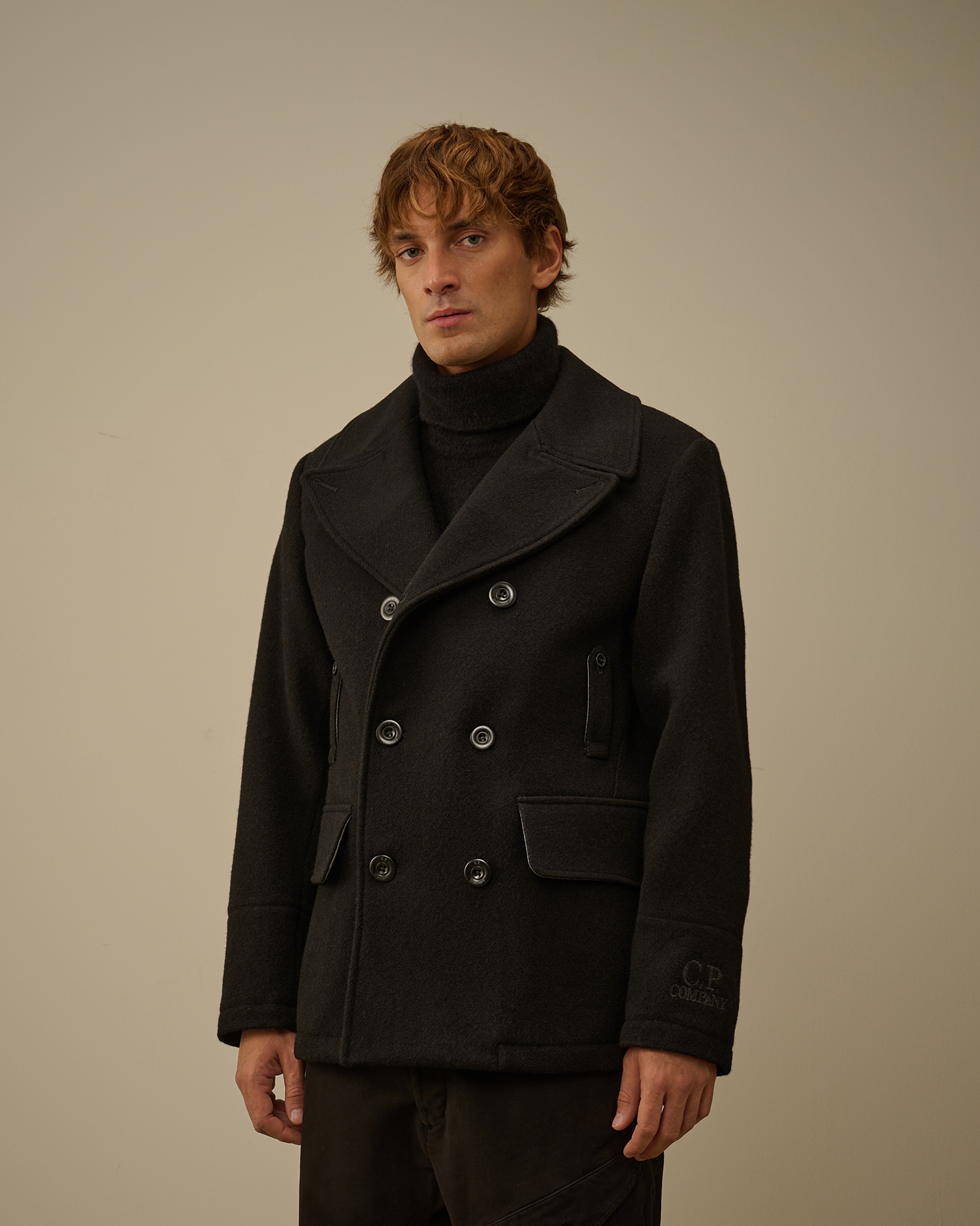 Black C.P. Duffel Pea Coat | CPC USCA Online Store